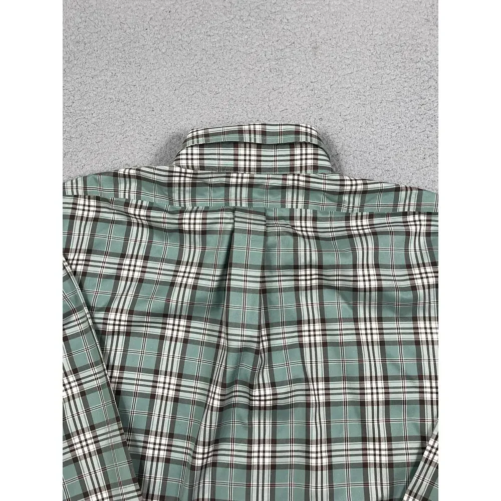 Brooks Brothers Mens Size XL Regent Green Plaid Long Sleeve Button Up Shirt - Picture 6 of 12